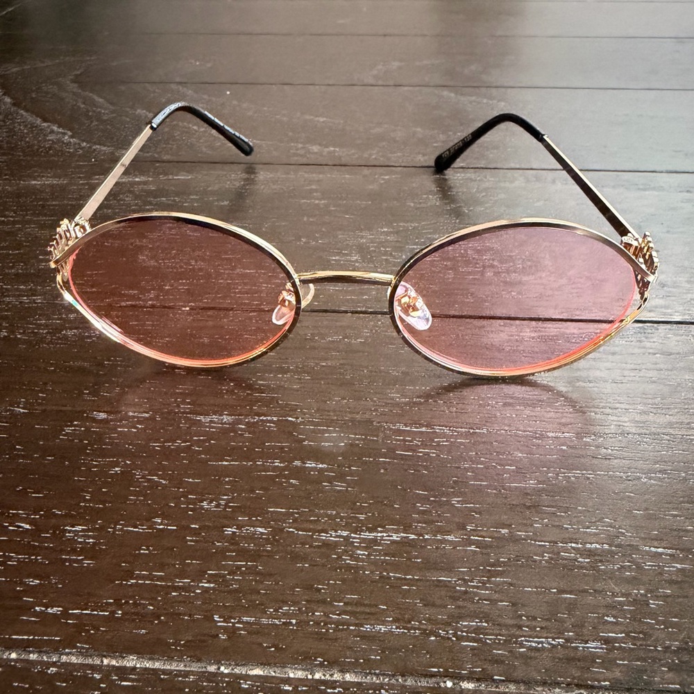 MM Rose Gold and Pink Oval Sunglasses